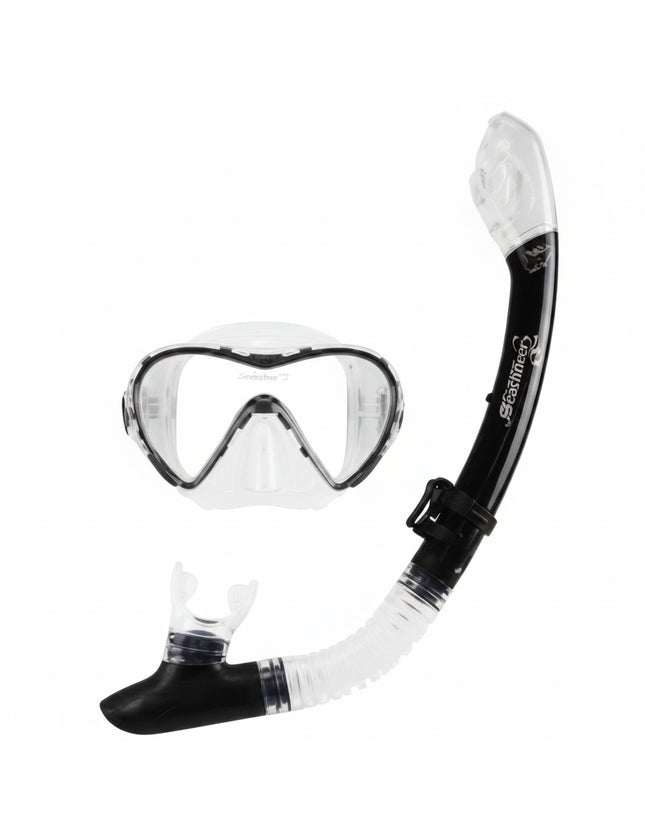 Seavenger Black and clear snorkel and mask set
