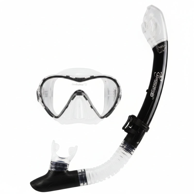 Seavenger Black and clear snorkel and mask set