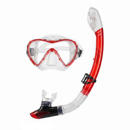 Seavenger Red and clear snorkel mask and snorkel