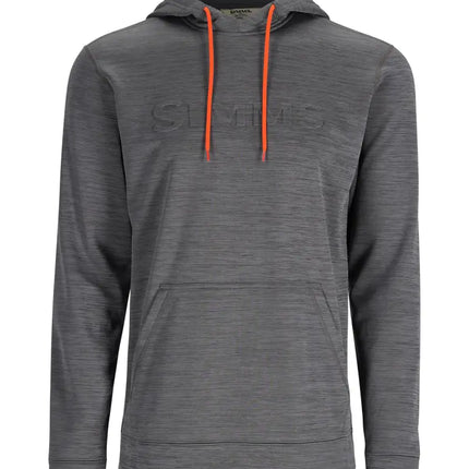 Simms hoodie in dark grey with orange drawstrings