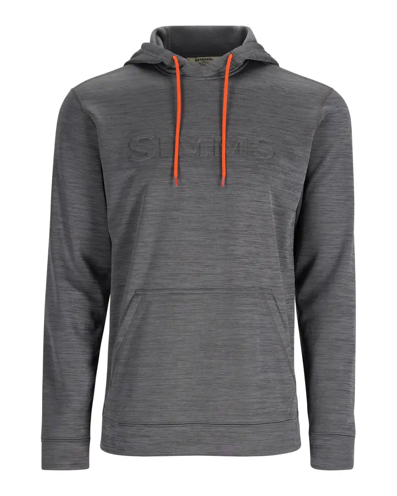Simms hoodie in dark grey with orange drawstrings