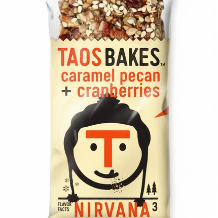 Taos Bakes Caramel Pecan + Cranberries Nirvana energy bar