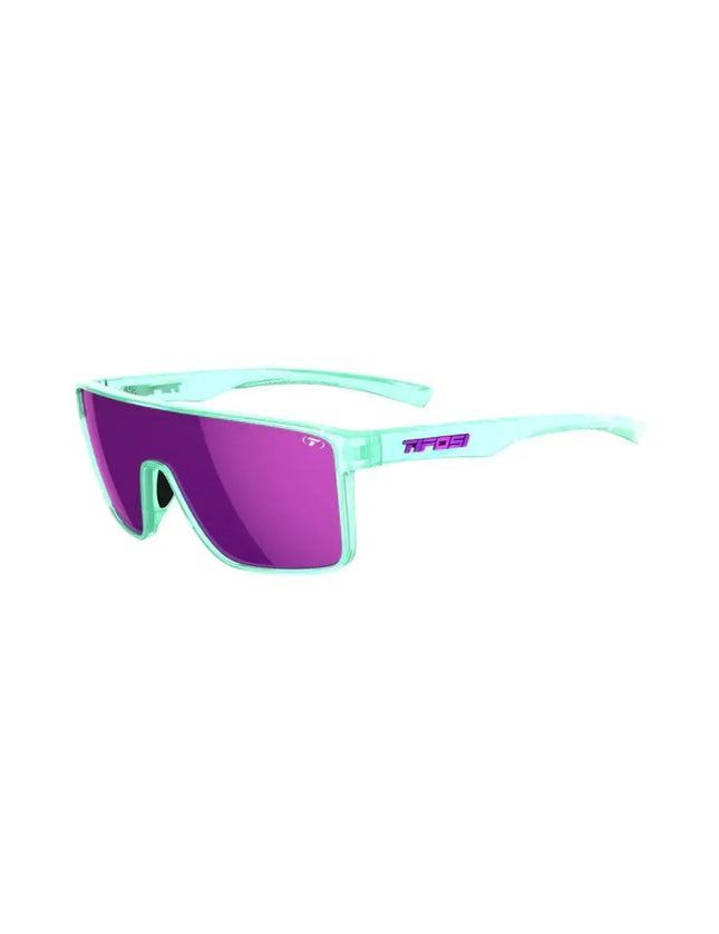 Tifosi Rail sunglasses in crystal teal with a magenta lens