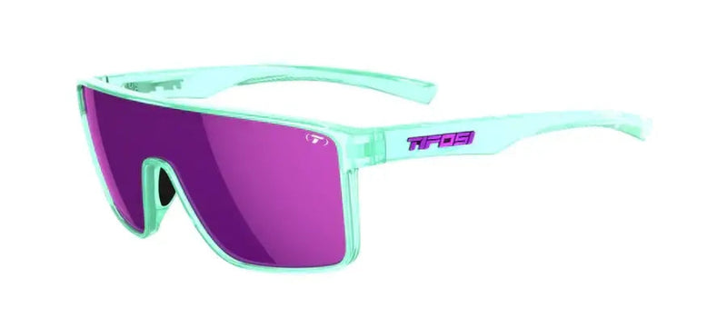 Tifosi Rail sunglasses in crystal teal with a magenta lens