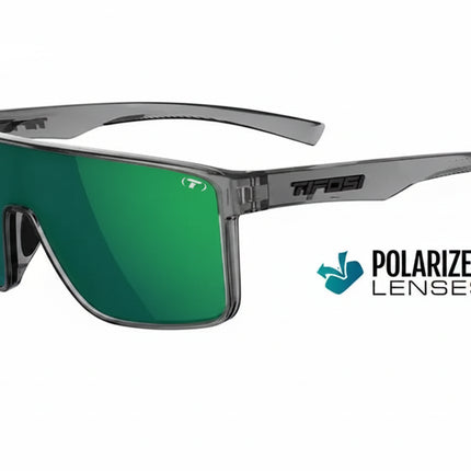 Tifosi Sanctum sunglasses with smoke frames and green polarized lenses