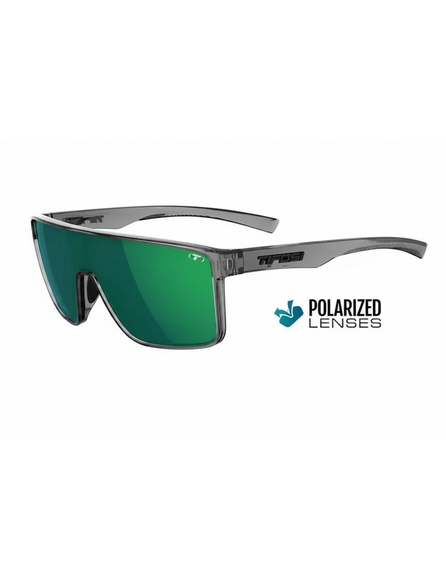 Tifosi Sanctum sunglasses with smoke frames and green polarized lenses