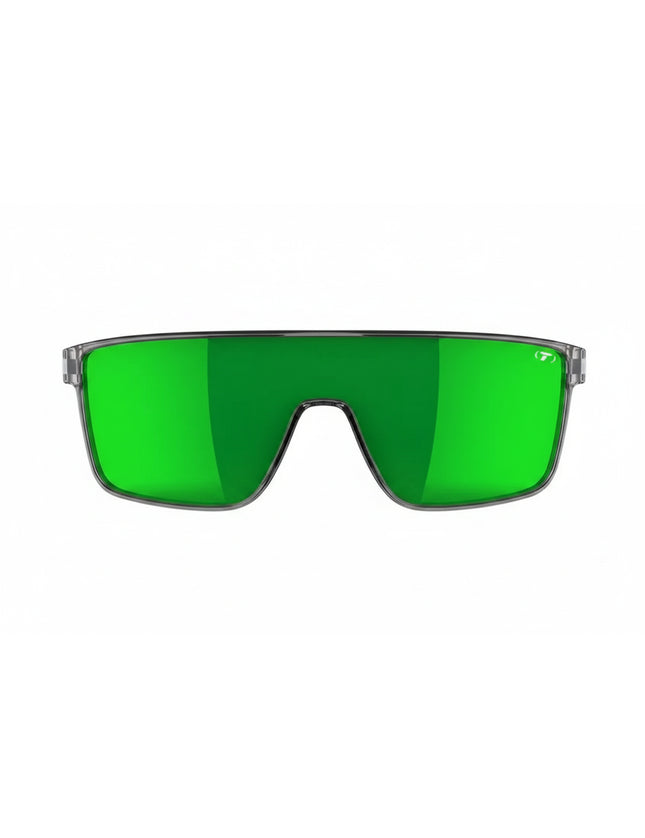 Green lens sunglasses with a clear frame