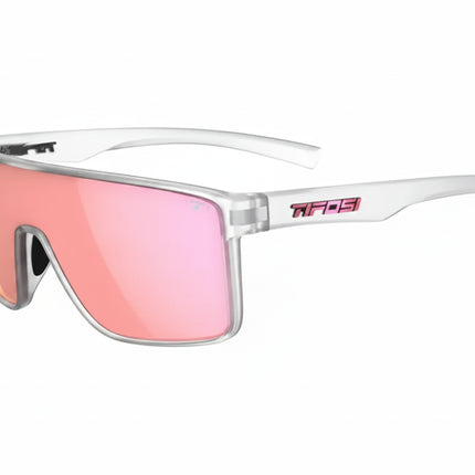 Tifosi Rail sunglasses with clear frames and pink lenses