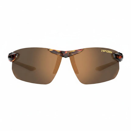 Tifosi sunglasses with brown lenses and a tortoiseshell frame