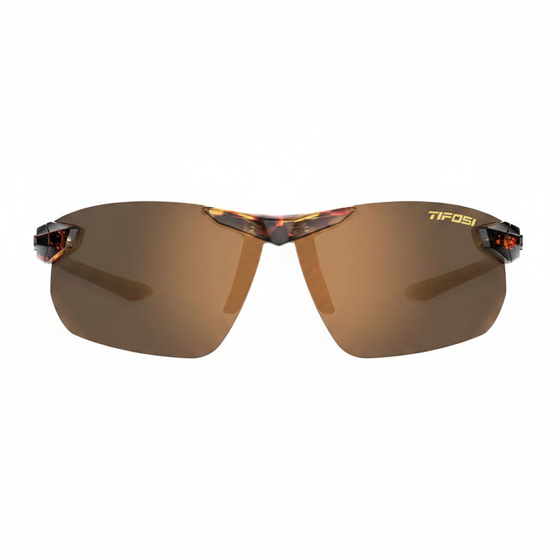 Tifosi sunglasses with brown lenses and a tortoiseshell frame