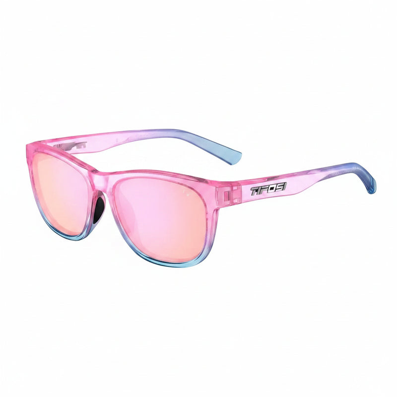Pink and blue gradient sunglasses with pink lenses