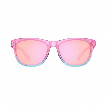 Pink and blue gradient sunglasses with pink lenses