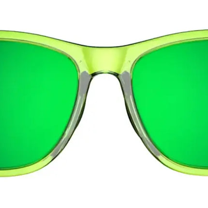Neon green sunglasses with dark green lenses