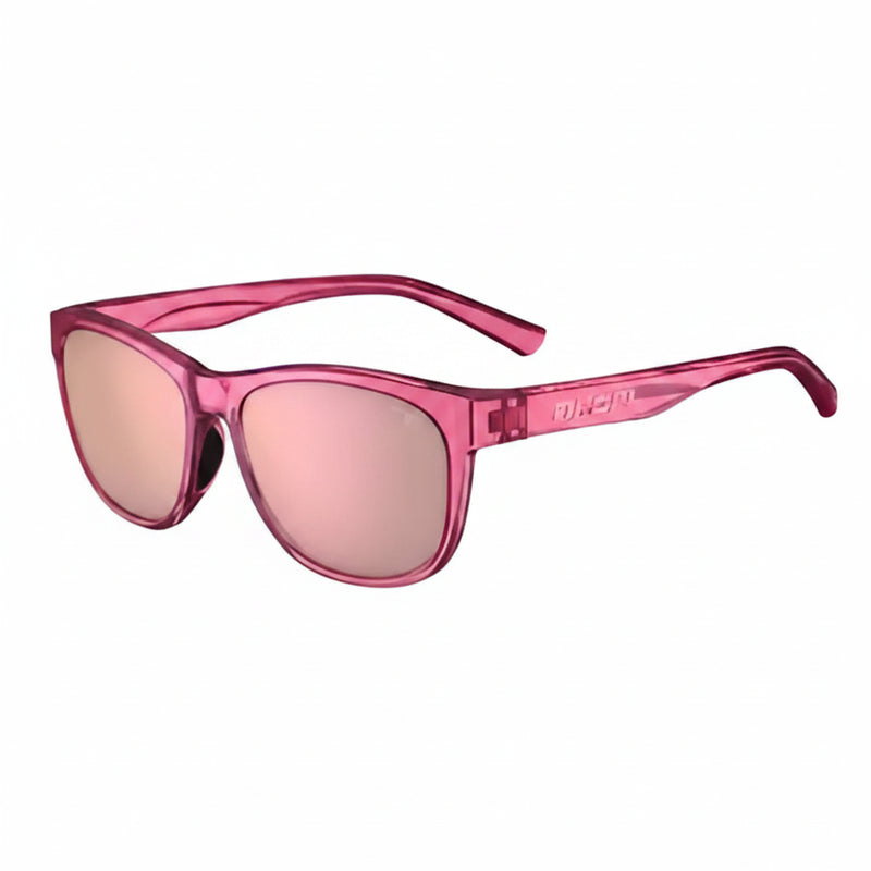 Pink sunglasses with mirrored lenses
