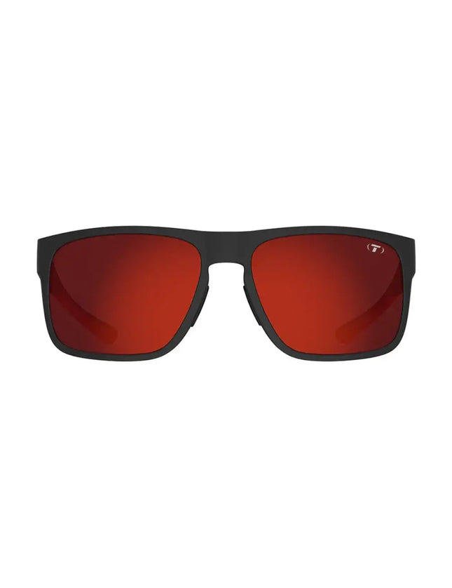 Black sunglasses with red lenses