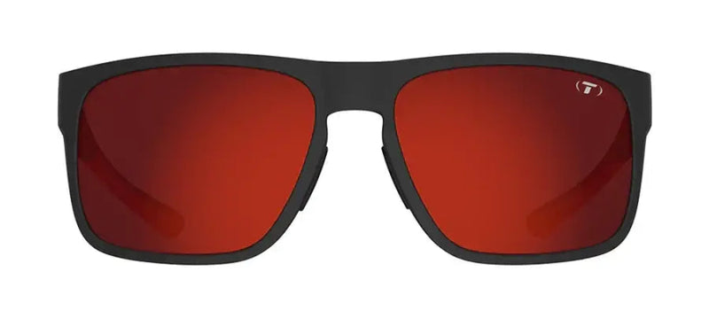 Black sunglasses with red lenses
