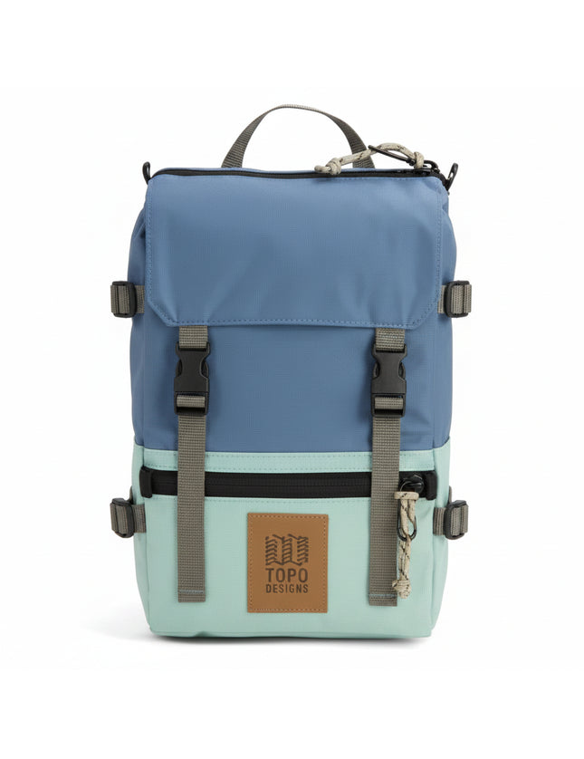 Topo Designs Rover Pack Classic in blue and mint green