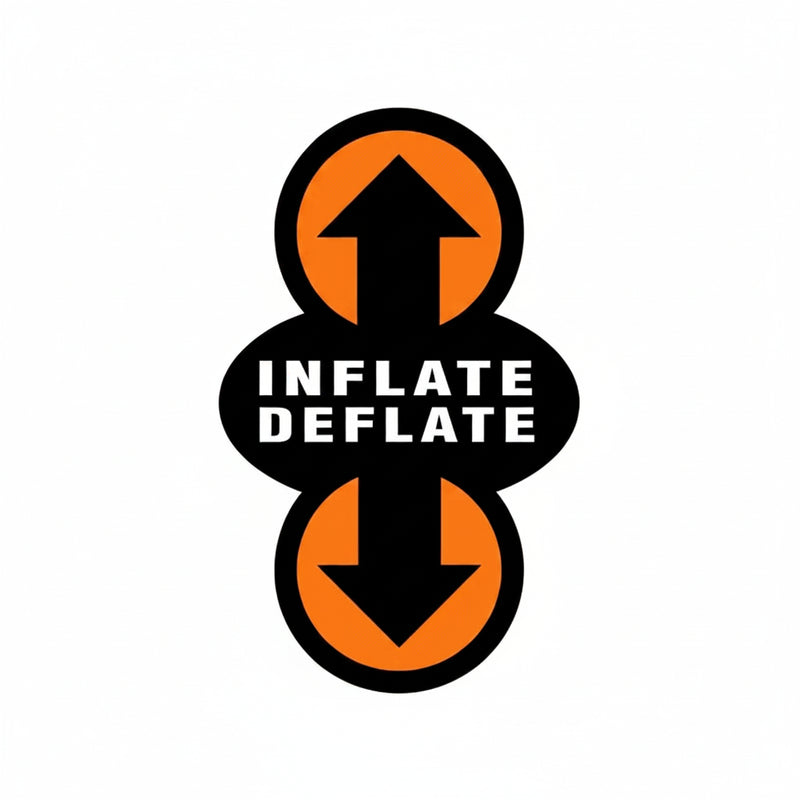 Inflate Deflate graphic with up and down arrows