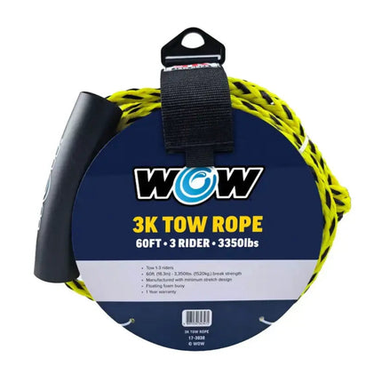 WOW 3K Tow Rope, 60ft, 3 rider, 3350lbs