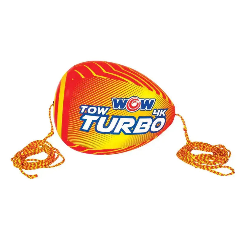 Tow Wow Turbo water toy in red and yellow with two ropes