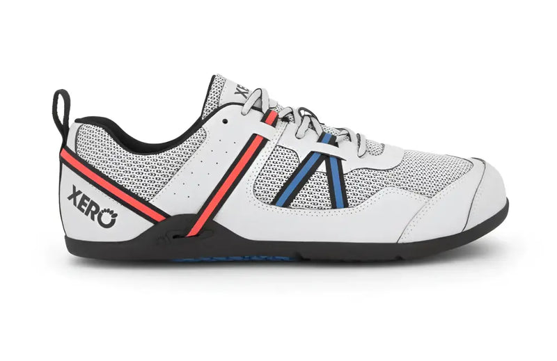 White Xero Shoes Prio Suede shoe with red and blue stripes