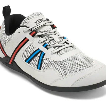 White Xero Shoes HFS II with red and blue stripes on the side