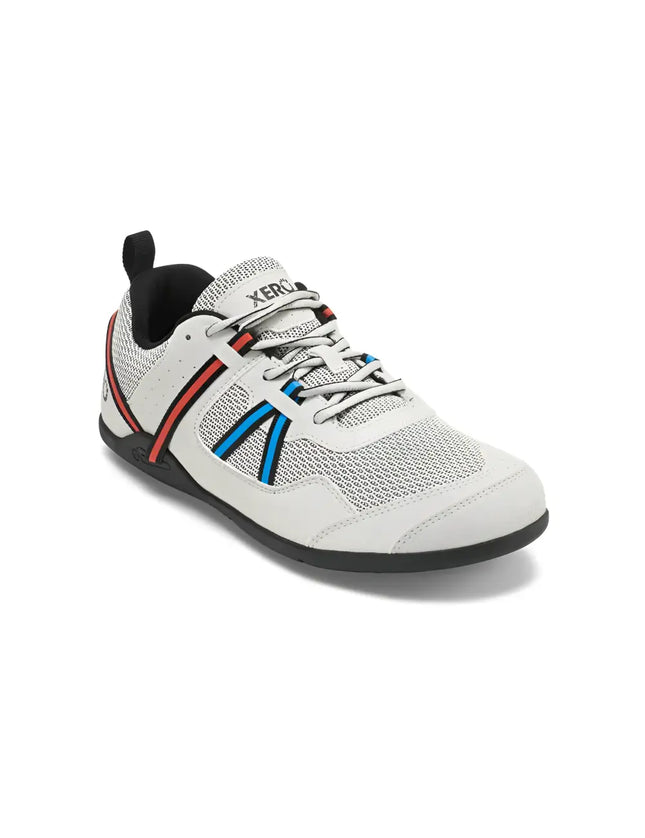White Xero Shoes HFS II with red and blue stripes on the side