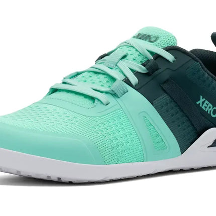 Xero Shoes Prio Suede in mint green and dark green with white soles
