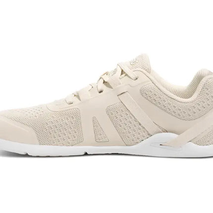 Light beige athletic shoe with white sole